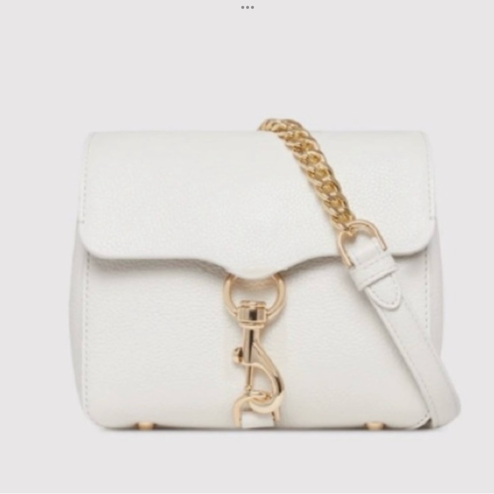 Rebecca Minkoff White Leather Mini Crossbody with Gold Hardware